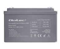 Qoltec Akumulator AGM 12V 100Ah max 1200A - 1080482 - zdjęcie 1